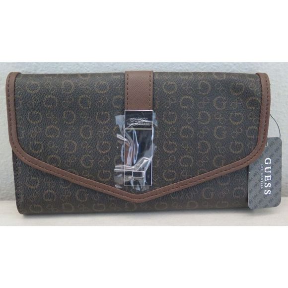 Guess S8592238 Women's Natural Multi Cedar SLG Clutch Trifold Wallet - Picture 1 of 5
